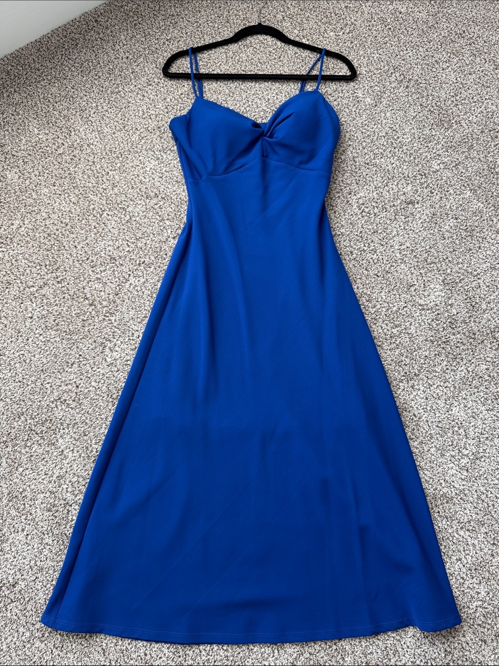NWT Guess Royal Blue sleek Spaghetti-Strap Size 6  Midi Dress - Picture 7 of 12